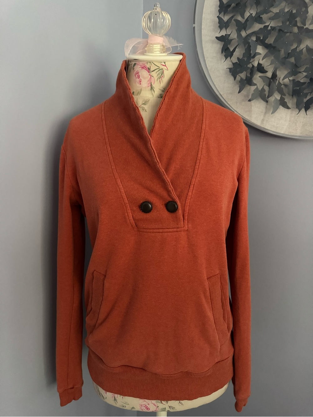 Banana Republic Rust Shawl-Collar Pullover Sweater